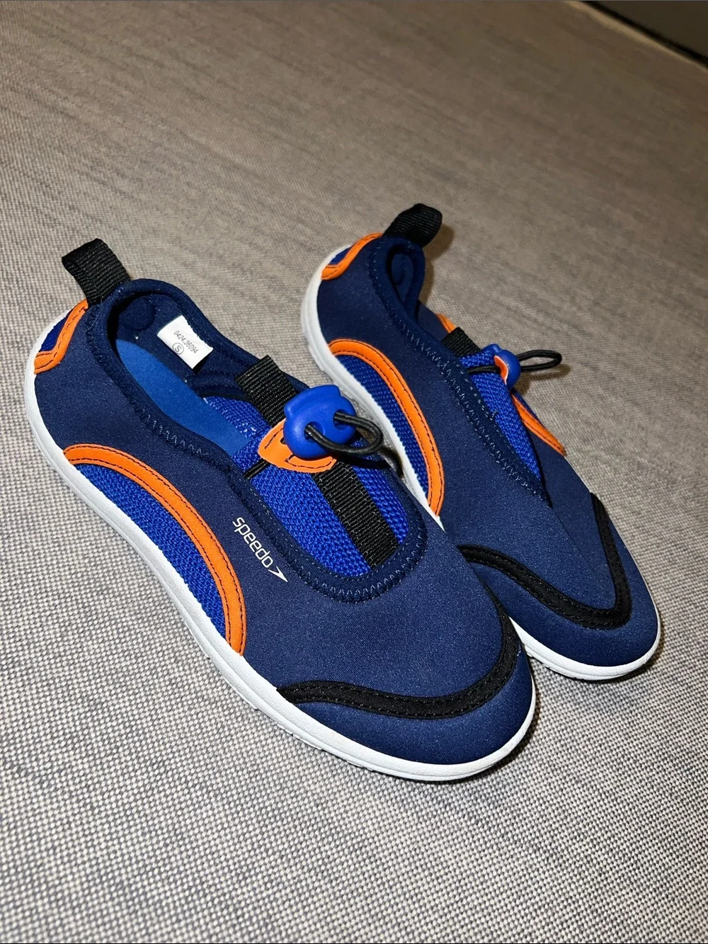 Speedo Kids Navy and Orange Elastic Toggle Water Shoes